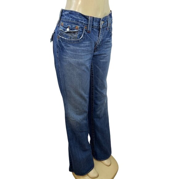 True Religion Womens Embroidered Bootcut Jeans Section Billy Medium Wash - Picture 2 of 12